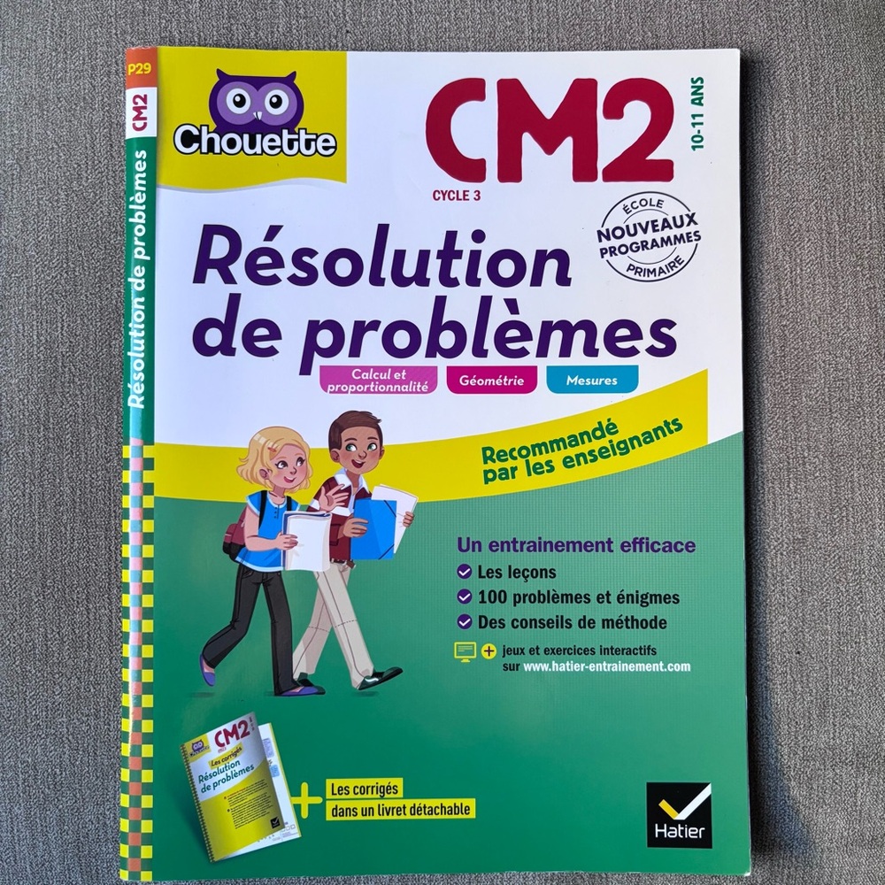 Final sale Chouette CM2 Resolution de Problèmes Problem Solving Workbook French